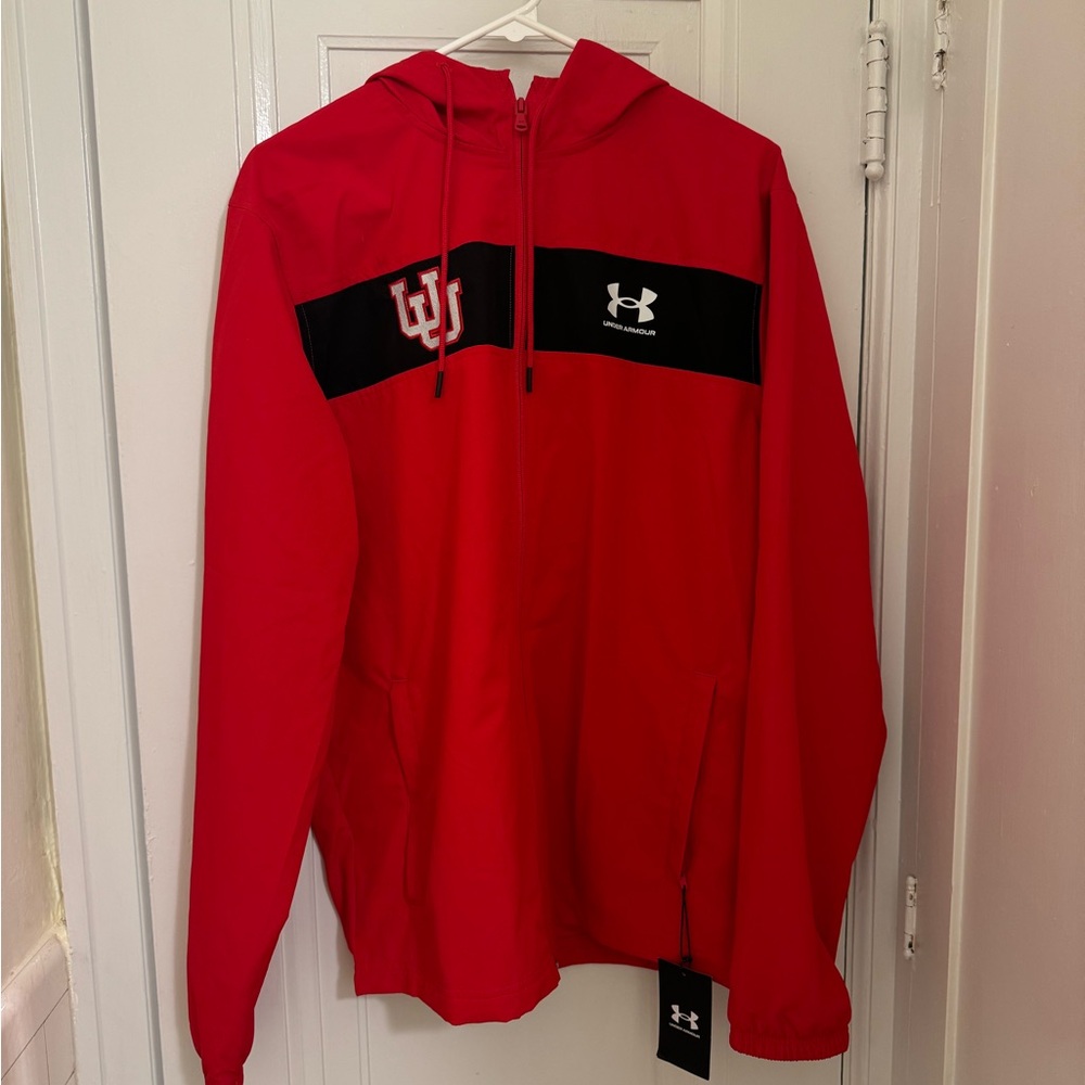 Utah Utes Under Armour Red Zip UP Hoodie Jacket